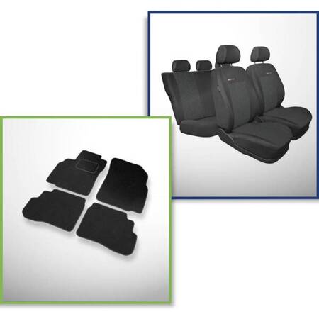 Set: covorașe din velur + huse cusute pe măsură pentru Opel Karl Hatchback (2015-2019) – Elegance P-1 - rândul II - banchetă completă