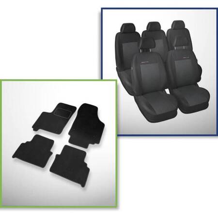 Set: covorașe din velur + huse cusute pe măsură pentru Opel Meriva I Minivan (2002-2010) – Elegance P-3