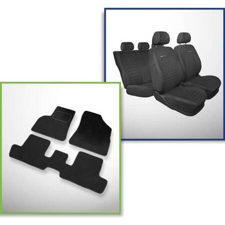 Set: covorașe din velur + huse cusute pe măsură pentru Peugeot 3008 SUV (2009-2016) – Elegance P-4