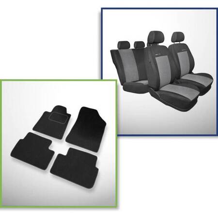 Set: covorașe din velur + huse cusute pe măsură pentru Peugeot 407 Coupé, Berlină, SW (2004-2011) – Elegance P-2