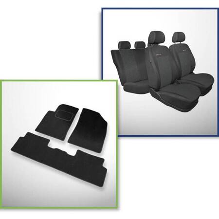 Set: covorașe din velur + huse cusute pe măsură pentru Peugeot 508 Liftback, Berlină, SW (2011-2017) – Elegance P-1