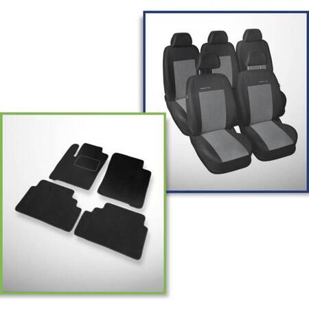 Set: covorașe din velur + huse cusute pe măsură pentru Renault Scenic I Minivan (1996-2003) – Elegance P-2