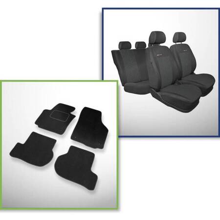 Set: covorașe din velur + huse cusute pe măsură pentru Seat Altea Minivan (2004-2015) – Elegance P-1