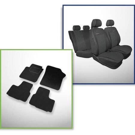 Set: covorașe din velur + huse cusute pe măsură pentru Seat Mii Hatchback (2011-2018) – Elegance P-1 - pentru două rânduri de scaune