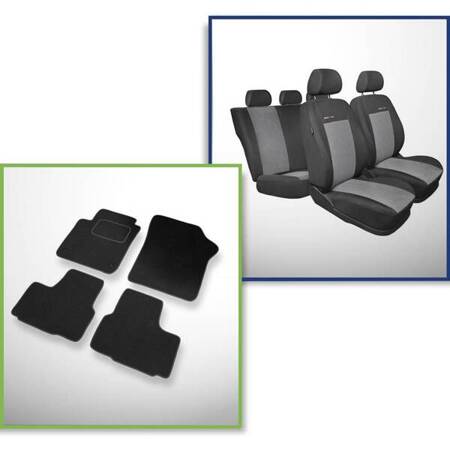 Set: covorașe din velur + huse cusute pe măsură pentru Seat Mii Hatchback (2011-2018) – Elegance P-2 - pentru două rânduri de scaune