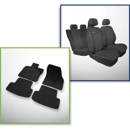 Set: covorașe din velur + huse cusute pe măsură pentru Skoda Karoq SUV (2017-....) – Elegance P-1