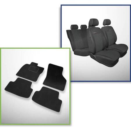 Set: covorașe din velur + huse cusute pe măsură pentru Skoda Octavia III Combi, Liftback (2013-2019) – Elegance P-1 - husă pentru cotieră spate