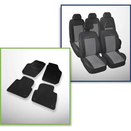 Set: covorașe din velur + huse cusute pe măsură pentru Skoda Roomster Van (2006-2015) – Elegance P-2