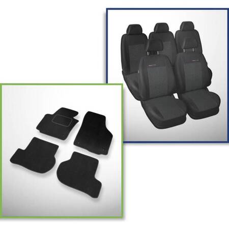 Set: covorașe din velur + huse cusute pe măsură pentru Skoda Yeti SUV (2009-2013) – Elegance P-1