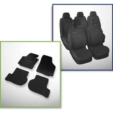 Set: covorașe din velur + huse cusute pe măsură pentru Skoda Yeti SUV (2009-2013) – Elegance P-4