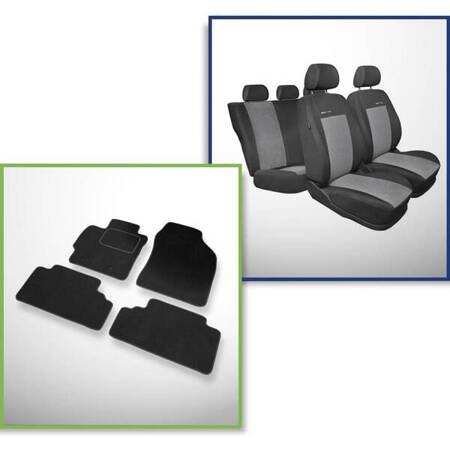 Set: covorașe din velur + huse cusute pe măsură pentru Toyota Auris Hatchback (2007-2012) – Elegance P-2