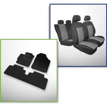 Set: covorașe din velur + huse cusute pe măsură pentru Toyota Yaris III Hatchback (2011-2019) – Elegance P-2