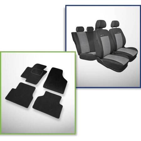 Set: covorașe din velur + huse cusute pe măsură pentru Volkswagen Tiguan SUV (2007-2016) – Elegance P-2